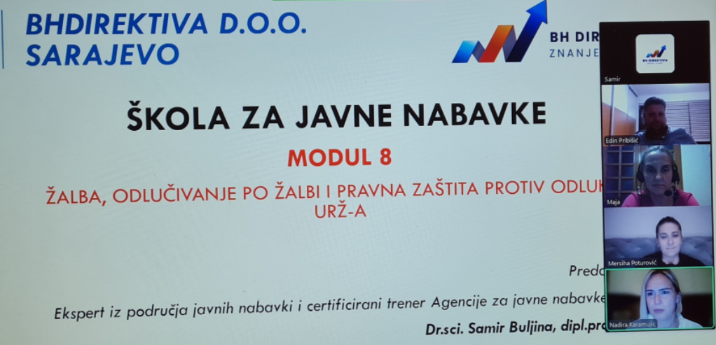 Uspješno završena prva Škola za javne nabavke putem Zoom platforme